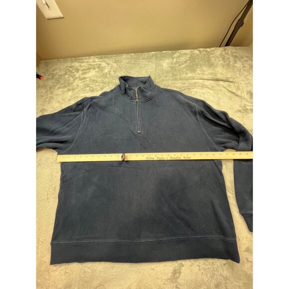 Paradise Collection Mens XL Navy Blue 1/4 Zip Pullover Sweatshirt Windbreaker - Picture 5 of 9